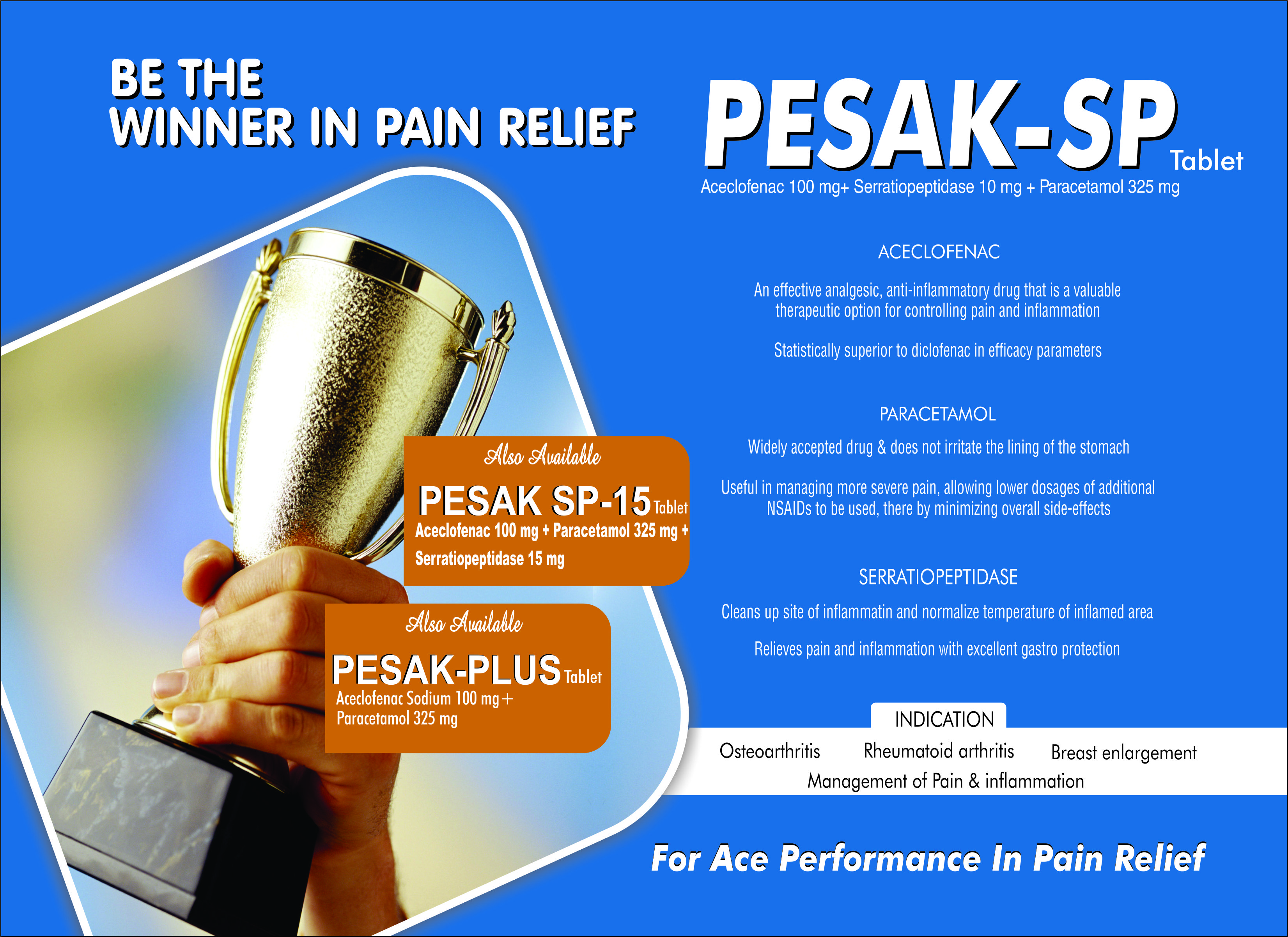 Aceclofenac Paracetamol Serratiopeptidase Tablet benefits